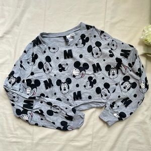 Mickey Mouse Cropped Long Sleeve Top